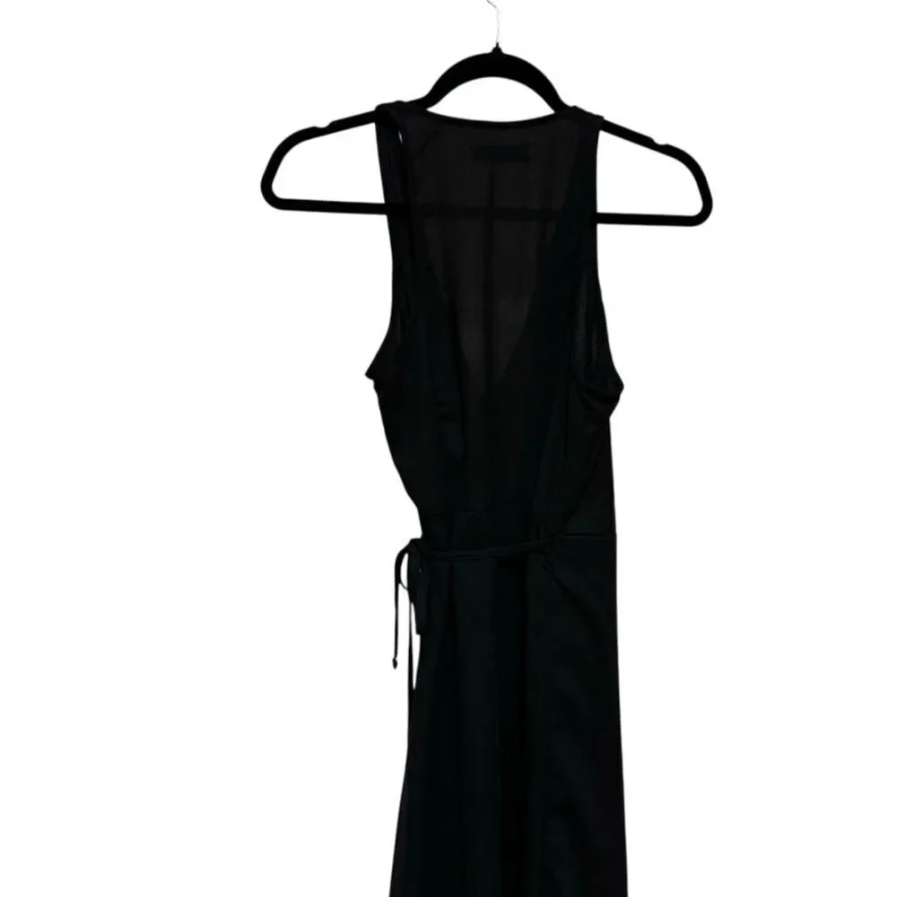 Abercrombie & Fitch Black Wrap Asymmetrical Tie Waist  Maxi Dress